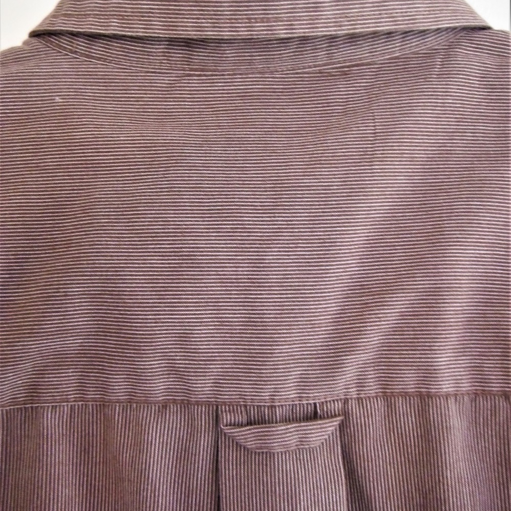 Mens Saddlebred Brown Pin Striped Button Down 2XLT - Picture 5 of 8
